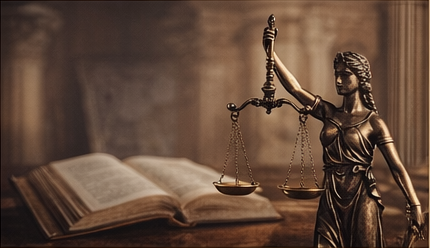 Livro e estátua da justiça